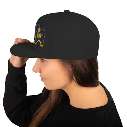 Young Frank Cali Bear Snapback Hat - Blue and Gold
