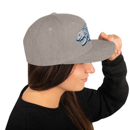 Young Frank Cali Bear Snapback Hat - Blue and Grey