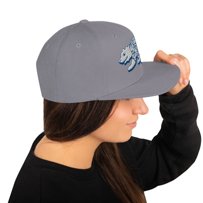 Young Frank Cali Bear Snapback Hat - Blue and Grey